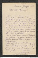 Nachlass Franz Steindachner, Brief von Brancaleone Borgioli an Franz Steindachner (11.01.1884), Inv.Nr. 45.01, Seite 1